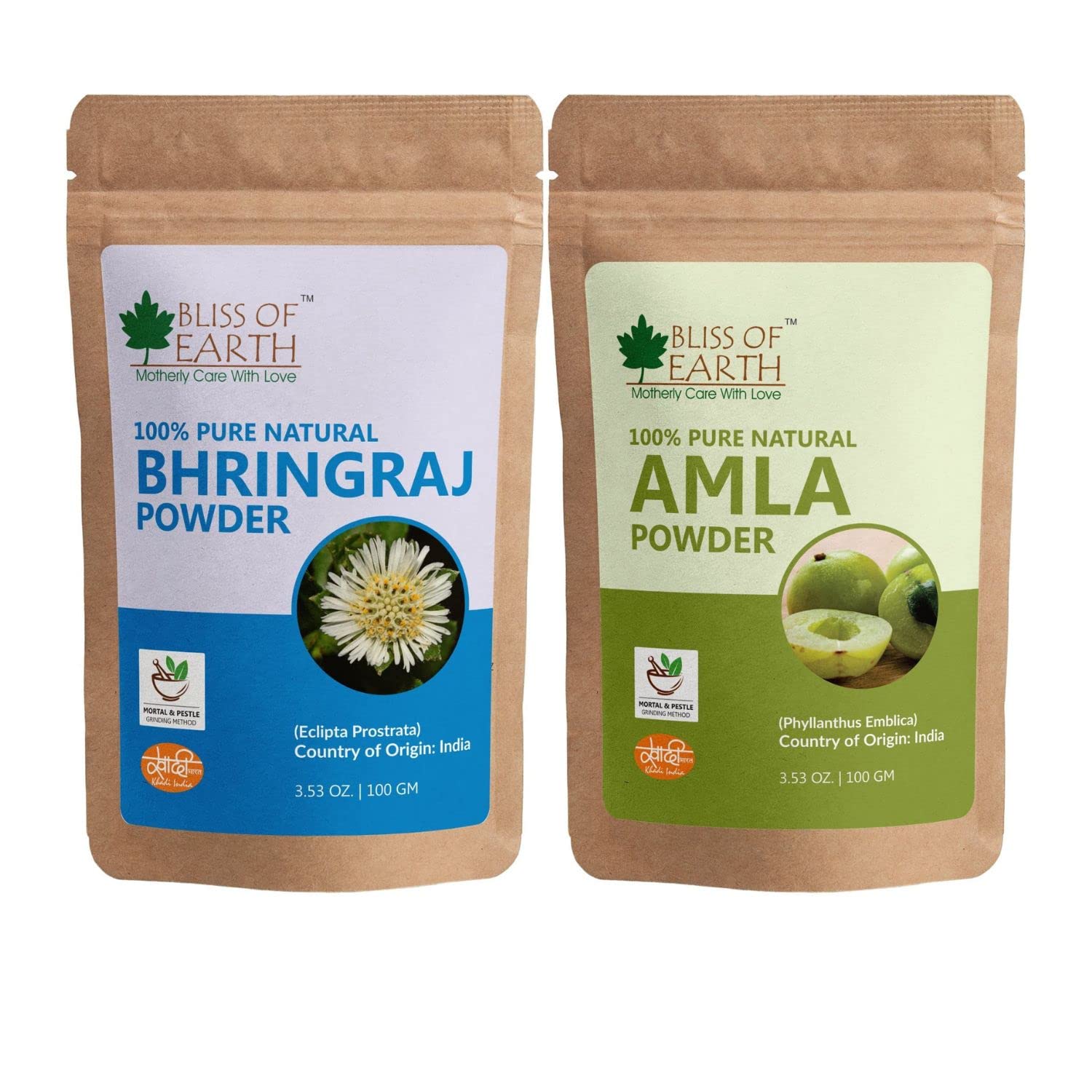Bliss of Earth 100gm Bhringraj Powder Orgnaic Herbal Edible & 100% Pure Natural AMLA Powder 100GM Indian Gooseberry Great For Hair Conditioning-image-38