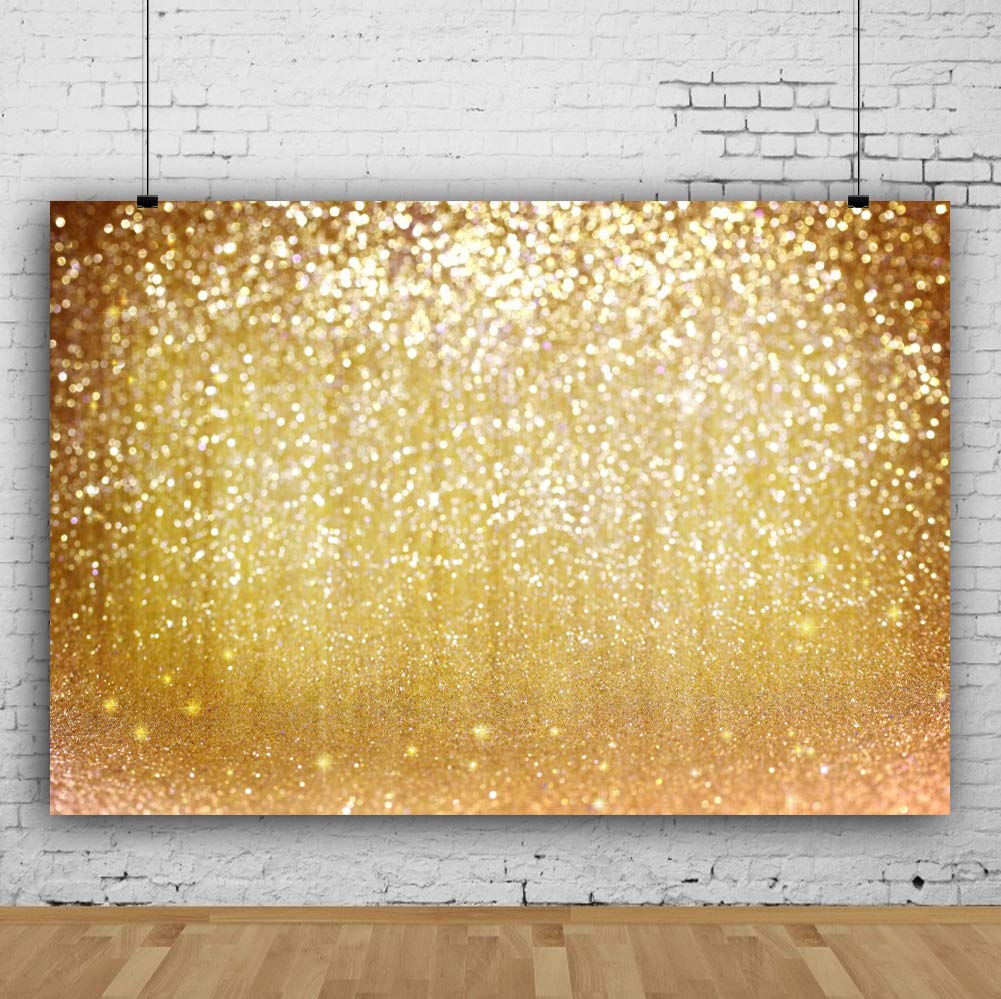 YongFoto 3x2,5m Vinyle Toile de Fond Doré de Bokeh Paillettes Lumière Rougeoyante - Studio Photo Anniversaire Mariage Fête Photobooth Photographie Accessoires