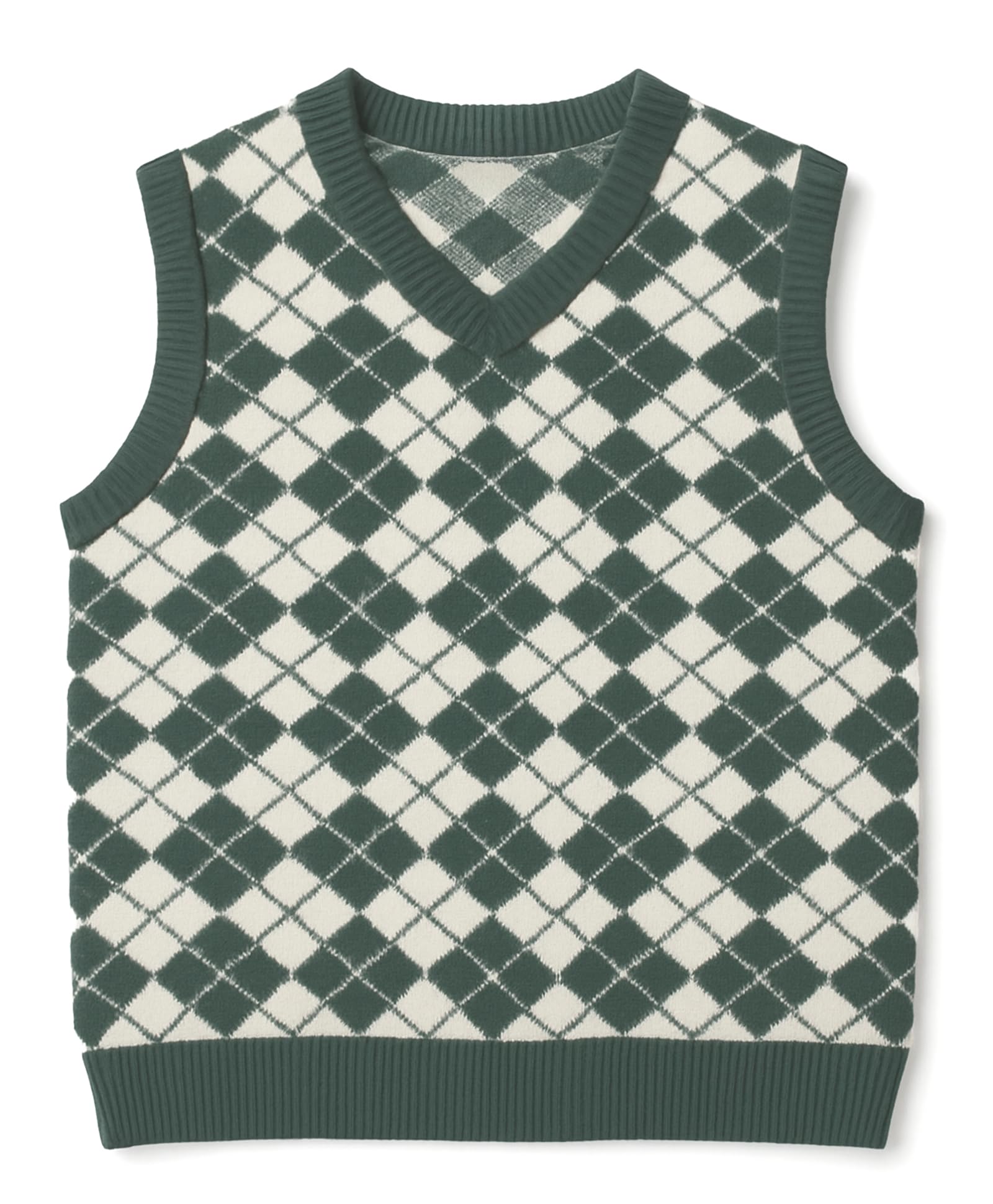 Check V Neck Sleeveless Sweater for Baby Boys Girls Kids-image-38