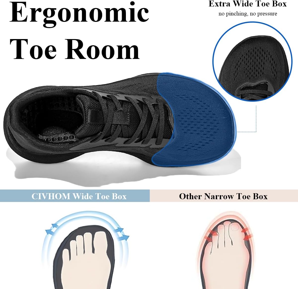 Zero Drop Extra Wide Toe Box Shoes for Man & Women, Lightweight Breathable Non-Slip Barefoot Sneakers for Gym, Trail & Casual - Image 6