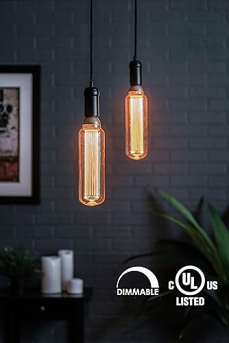 Miniatura 3 de Next Glow Bombilla LED decorativa E26 de base media, pilar interior acrílico de filamento virtual de 8 W, 2000 K, no regulable, brillo estilo ámbar