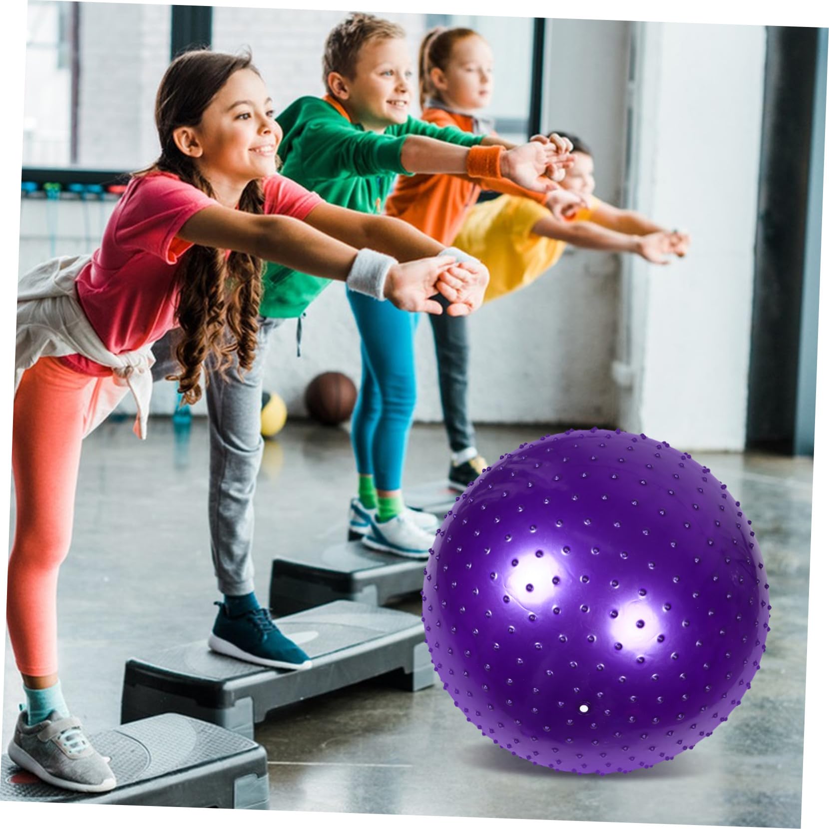 Pelota de Entrenamiento Pinchos para Yoga 65cm 900g Antiexplosión Pelota de Ejercicios de Estabilidad de Gimnasio Masaje Sensorial para Niños y Adultos en Casa y Oficina