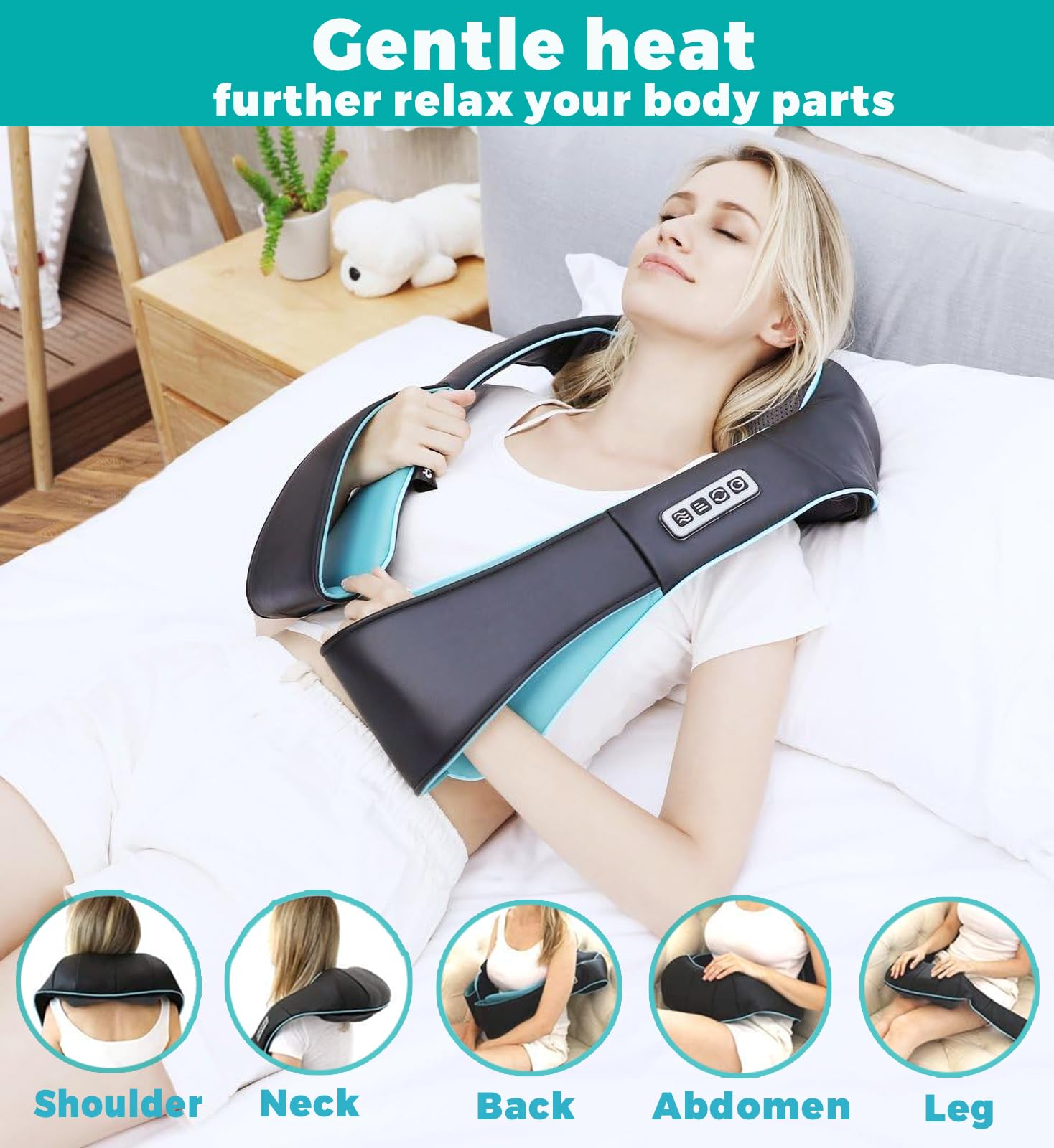 Masseur Cervical,Masseurs Électriques avec 8 Nœuds Rouleaux de Massage en 3D-Rotation Vitesse Réglable,Massage Dos et Cou avec Thermique Mode et Shiatsu Massage pour Soulager Les Douleurs Musculaires