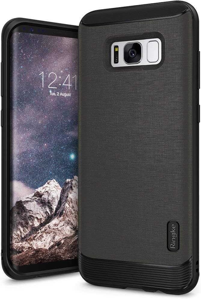 Ringke Flex S Compatible with Galaxy S8 Case Classy Slim Look Flexible TPU Premium Hard PC Leather Hybrid Protection Non Slip Tactile Grip Scratch Resistant for Galaxy S8 (2017) - Gray