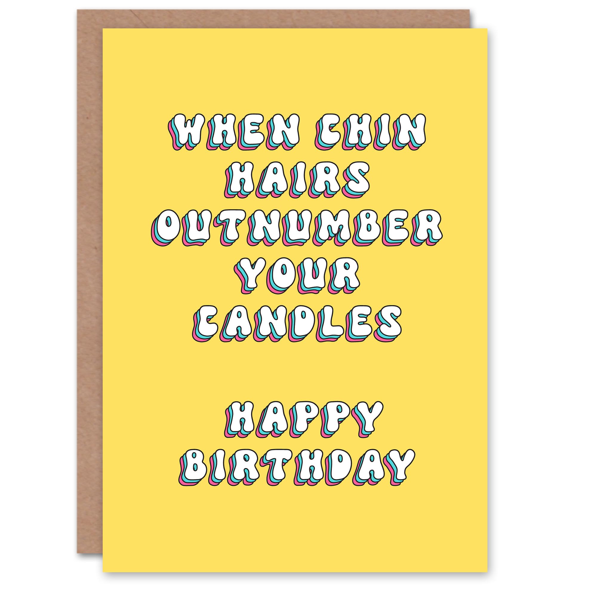 Artery8 Greeting Card Chin Hairs Outnumber Candles Funny Cheeky For Her Woman Wife Gran Mum Sister Birthday Card