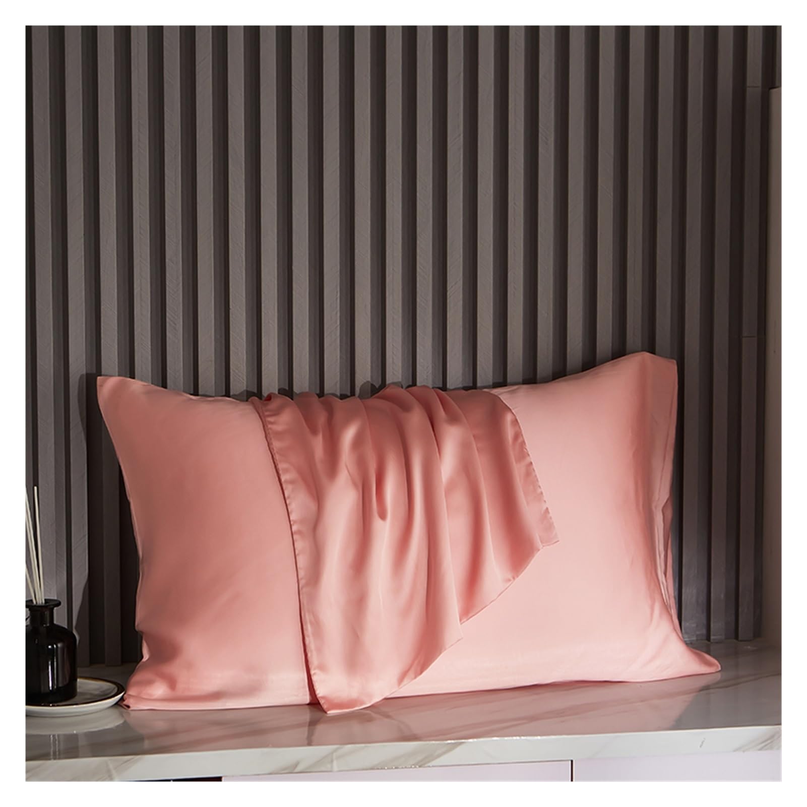 QTANZIQI Funda de Almohada de Seda Funda de Almohada de Seda Real Protect Funda de Almohada para la Piel del Cabello Fundas de Cama Personalizadas de Cualquier tamaño Funda para Cabello y Piel (Rojo