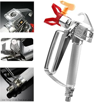 Airless Paint Spray Gun,3600 PSI High Pressure,Airless Spray Gun with 517 Tip Fit Most airless Paint Sprayer