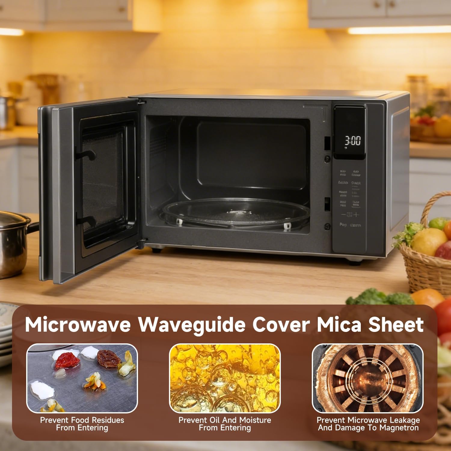 Microwave Waveguide Cover 4.88"×4.94" Insulation Cover Mica Sheet Compatible with LG ThinQ LMC0975ST Replace#: MCK69074904 WB03X27704