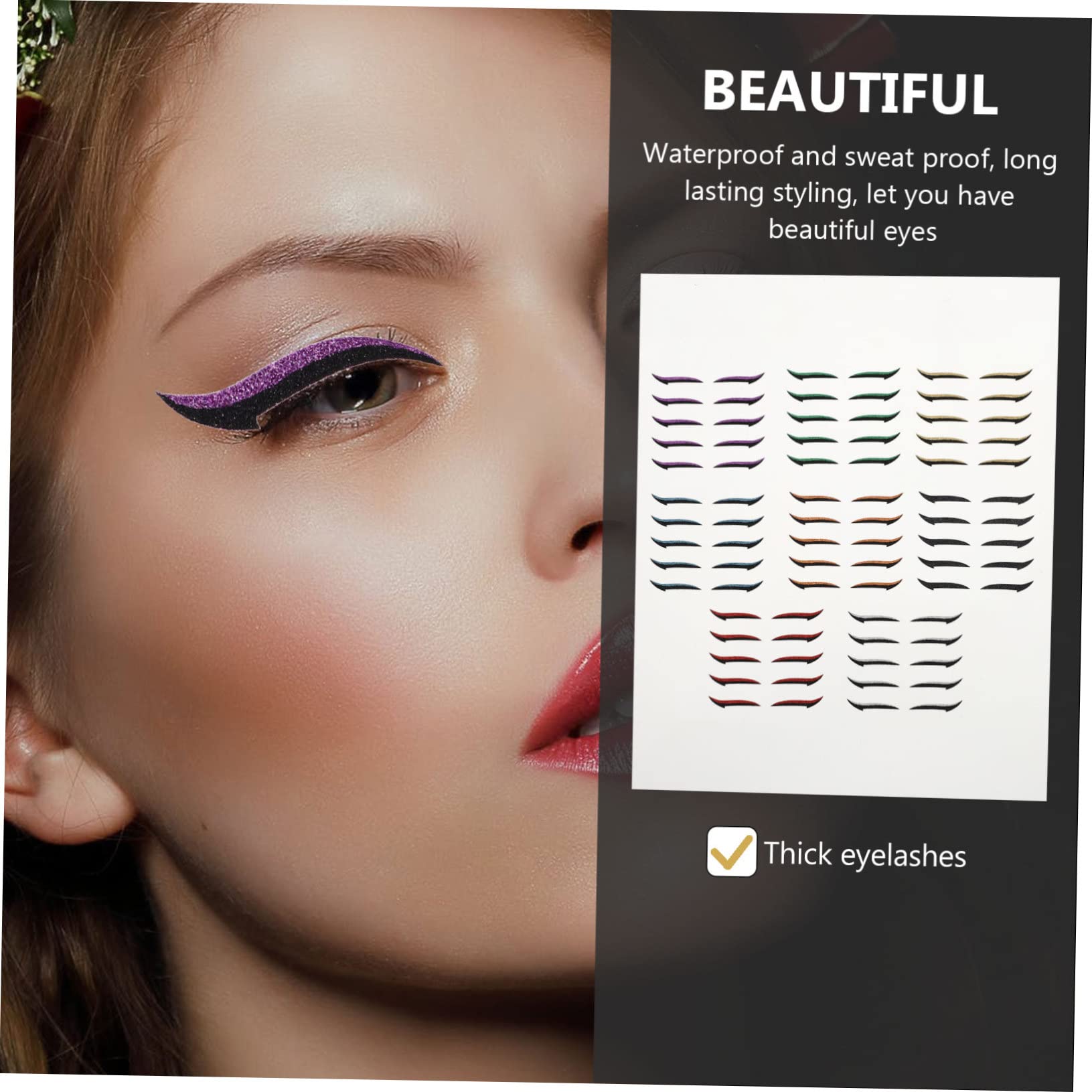 FRCOLOR 160 Paia Eyeliner Adesivi Per Decalcomanie Stickera Adesivi Glitterati Strumenti Per Il Trucco Degli Occhi Adesivo Per La Pelle Degli Occhi Doppia Palpebra Plastica