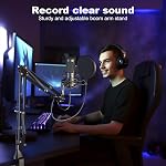 Aokeo USB Condenser Microphone, 192kHZ/24bit Professional PC Streaming Podcast Cardioid Microphone Kit with Boom Arm, Shock Mount, Pop Filter, for Recording, Gaming, YouTube,Meeting, Discord