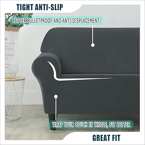 Miniatura 7 de 7 fundas de terciopelo elástico Ektorp para sofá, para 1 funda de base, funda de sofá de 3 cojines y 3 fundas de respaldo, para muebles de sala de