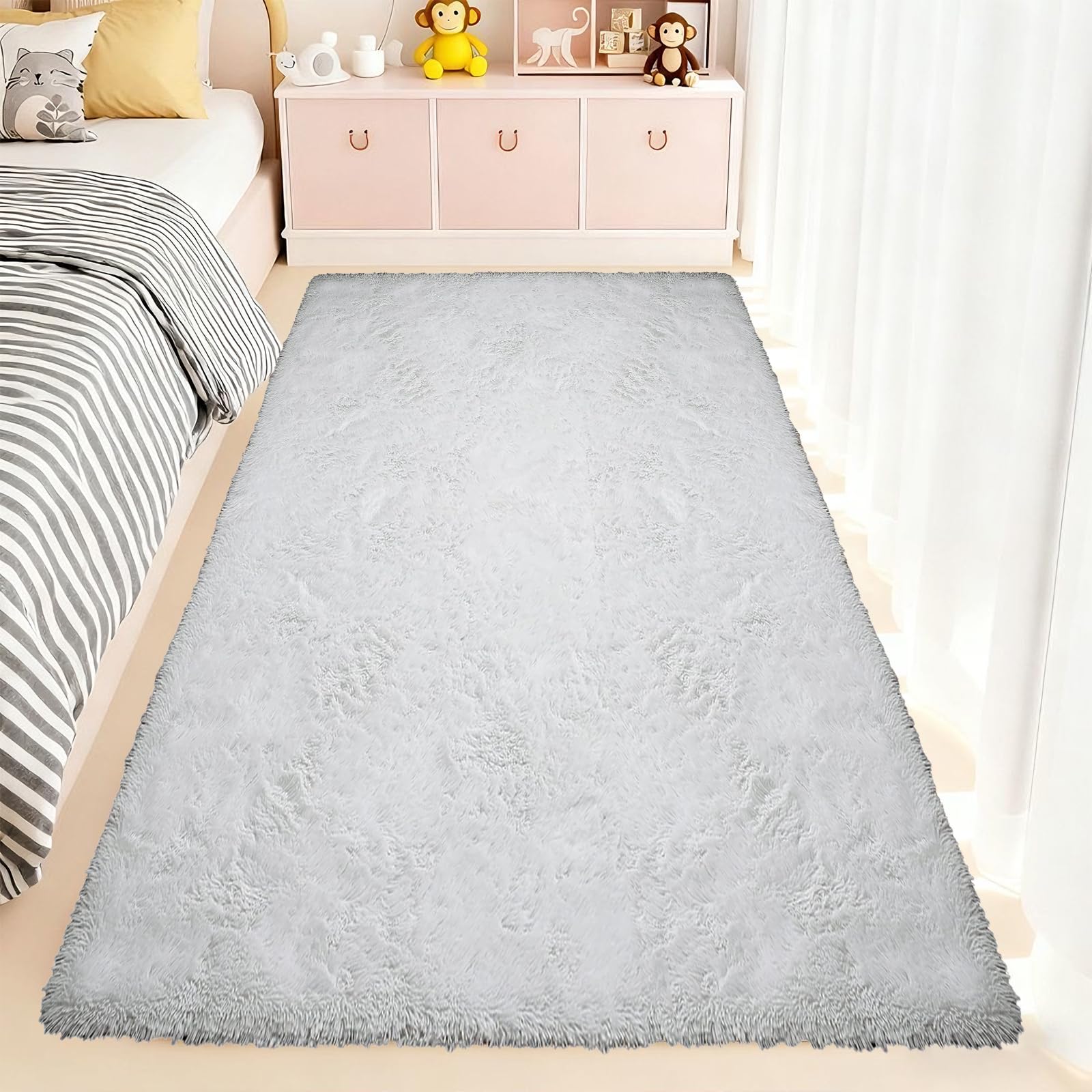 Tapiss Poil Long Lavable et Antidérapant pour Salon sans Perte de Poils