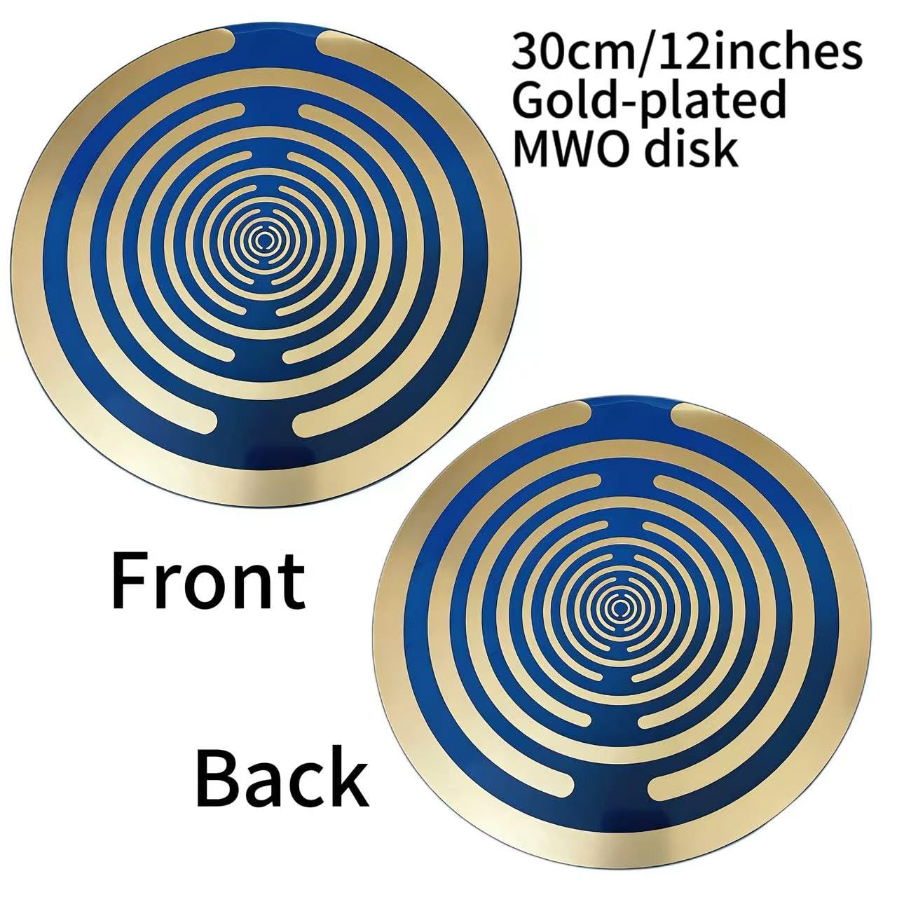 Lakhovsky MWO Disco de gran tamaño de 30 cm, oscilador multionda, bobina de cobre, mejora el diseño de cifrado, Azul, tamaño extragrande dorado Oro galvánico