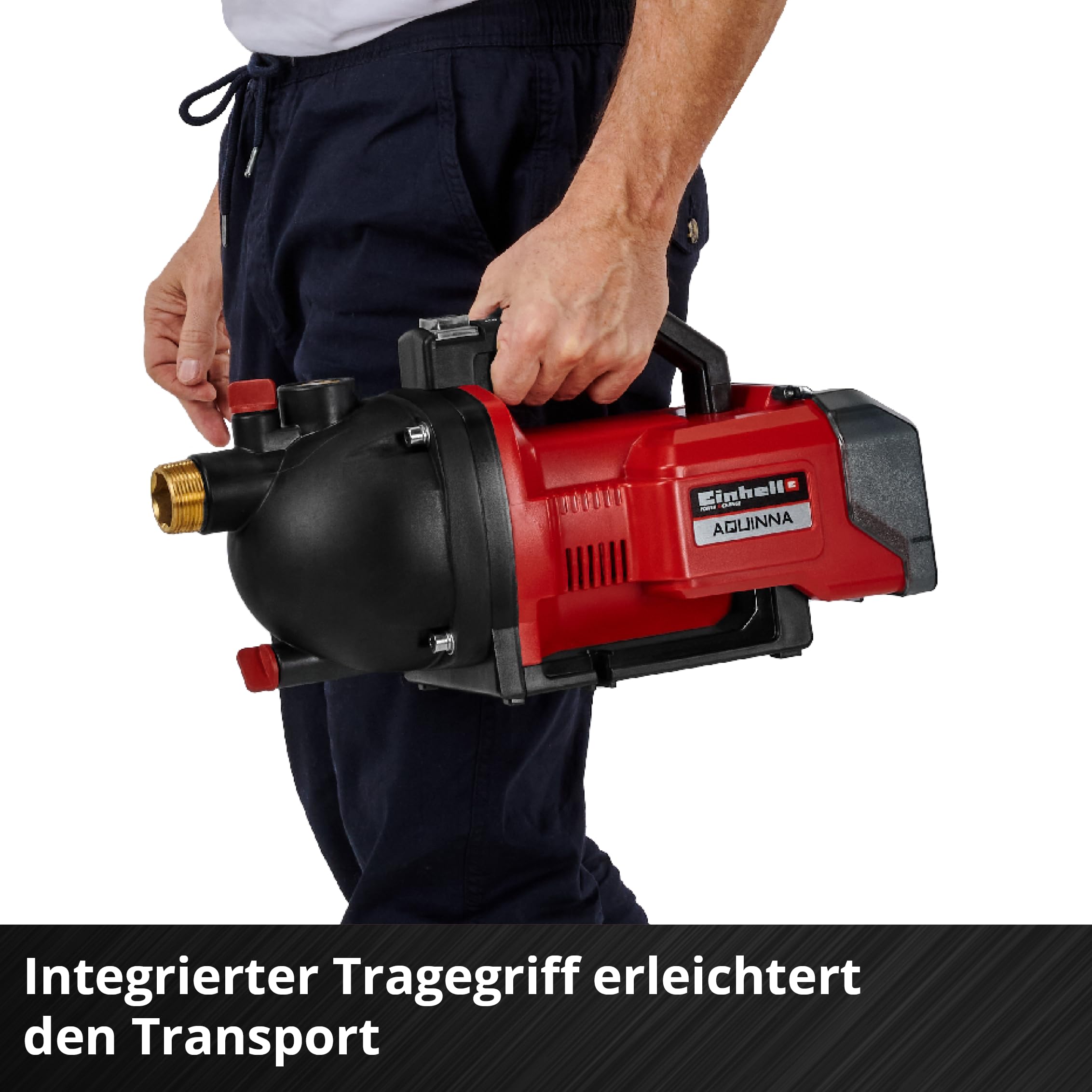 Einhell Akku-Gartenpumpe AQUINNA 36/30 Set Power X-Change (36 V, 3000 L/h Fördermenge, max. 26 m Förderhöhe, ECO-Schalter, inkl. 4 m Saugschlauch, ohne Akkus)