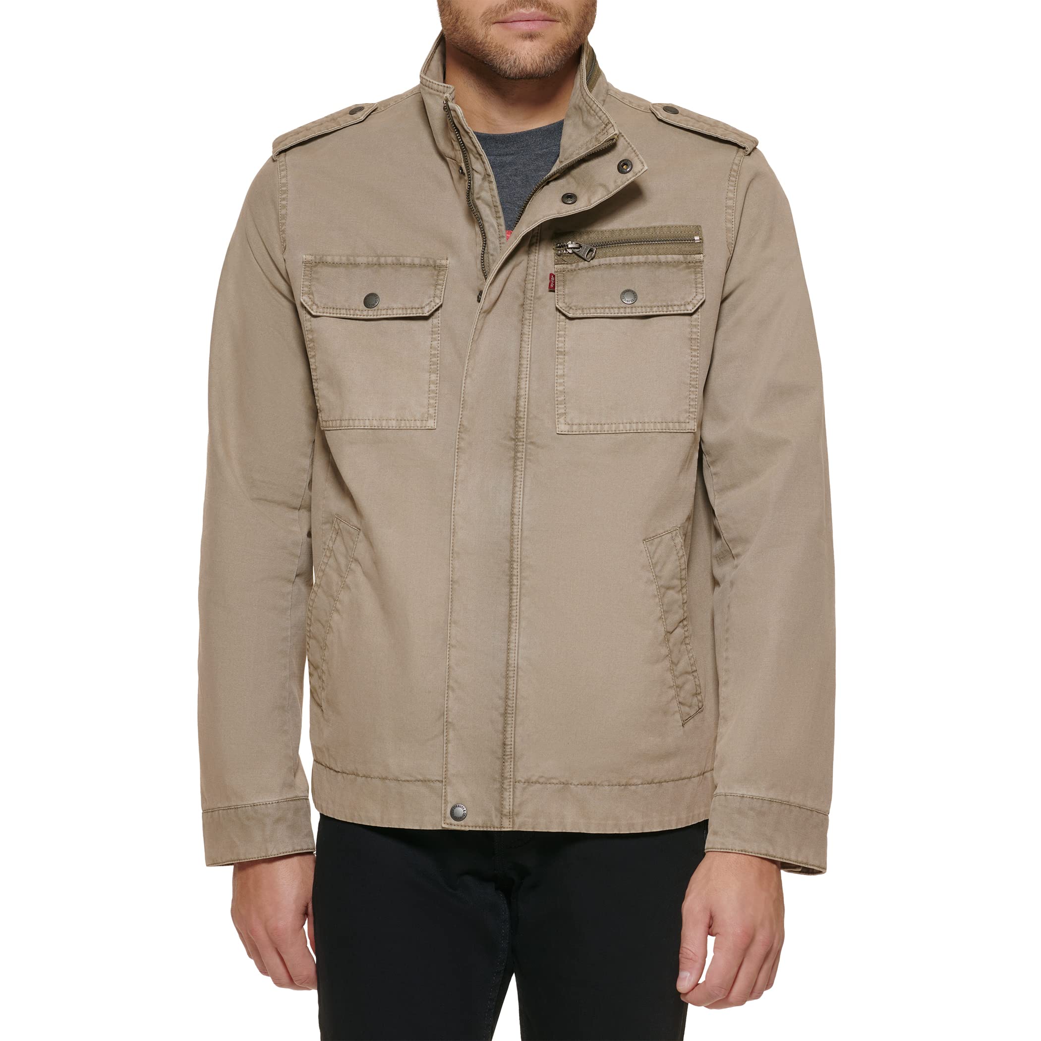 LEVI'S Men's Washed Cotton Military Jacket (Regular &amp; Big &amp; Tall Sizes)
