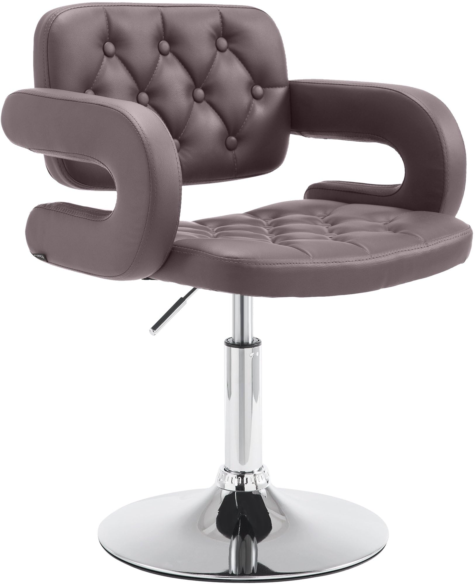 CLP Lounger Dublin Kunstleder-Bezug I Polsterstuhl Höhenverstellbar Und Drehbar, Farbe:braun