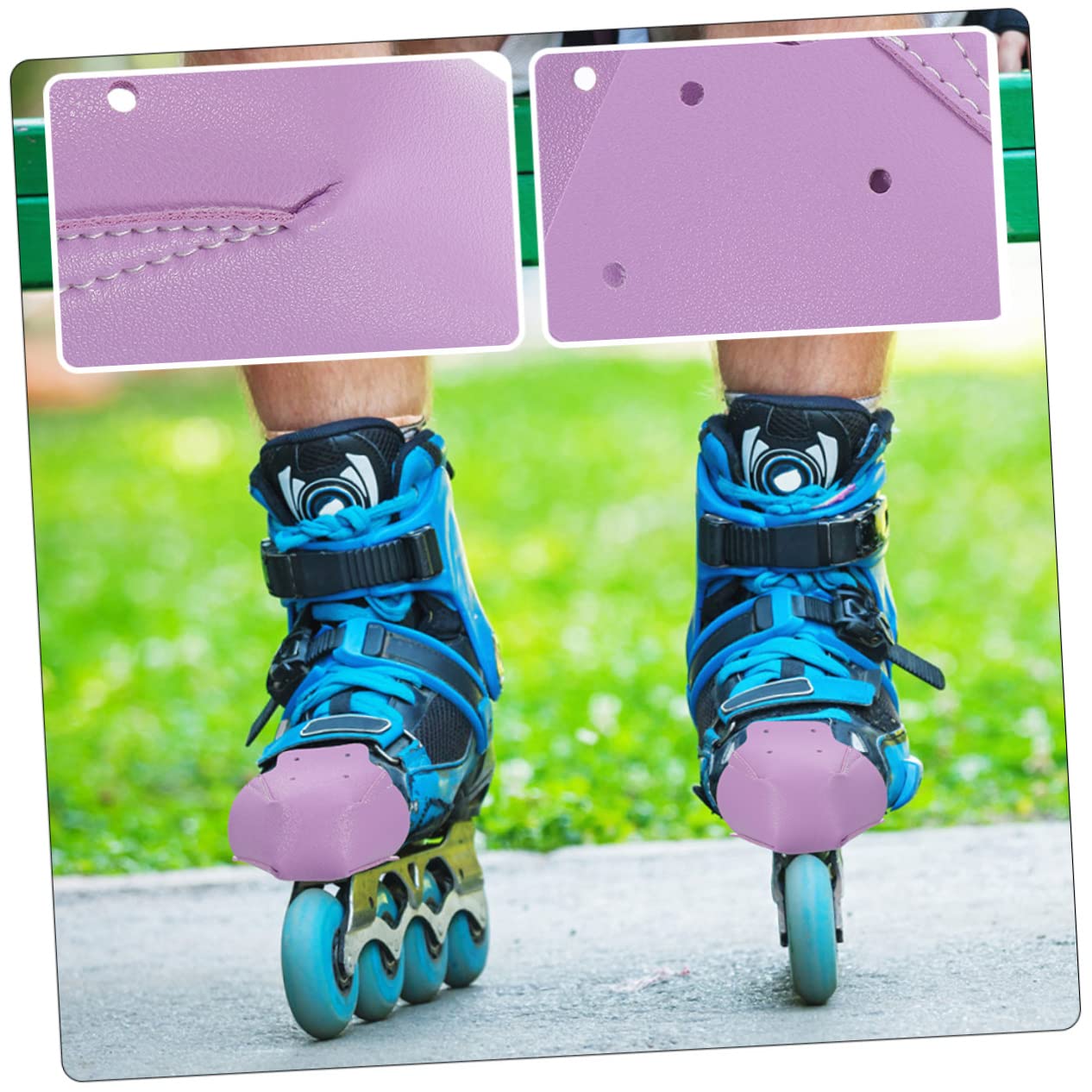 VANZACK Botas De Skate Punteras para Patines Resistentes Desgaste Accesorios De Patinaje sobre Ruedas Punteras Enrollables Punteras De Skate Patines Aire Cuero Púrpura