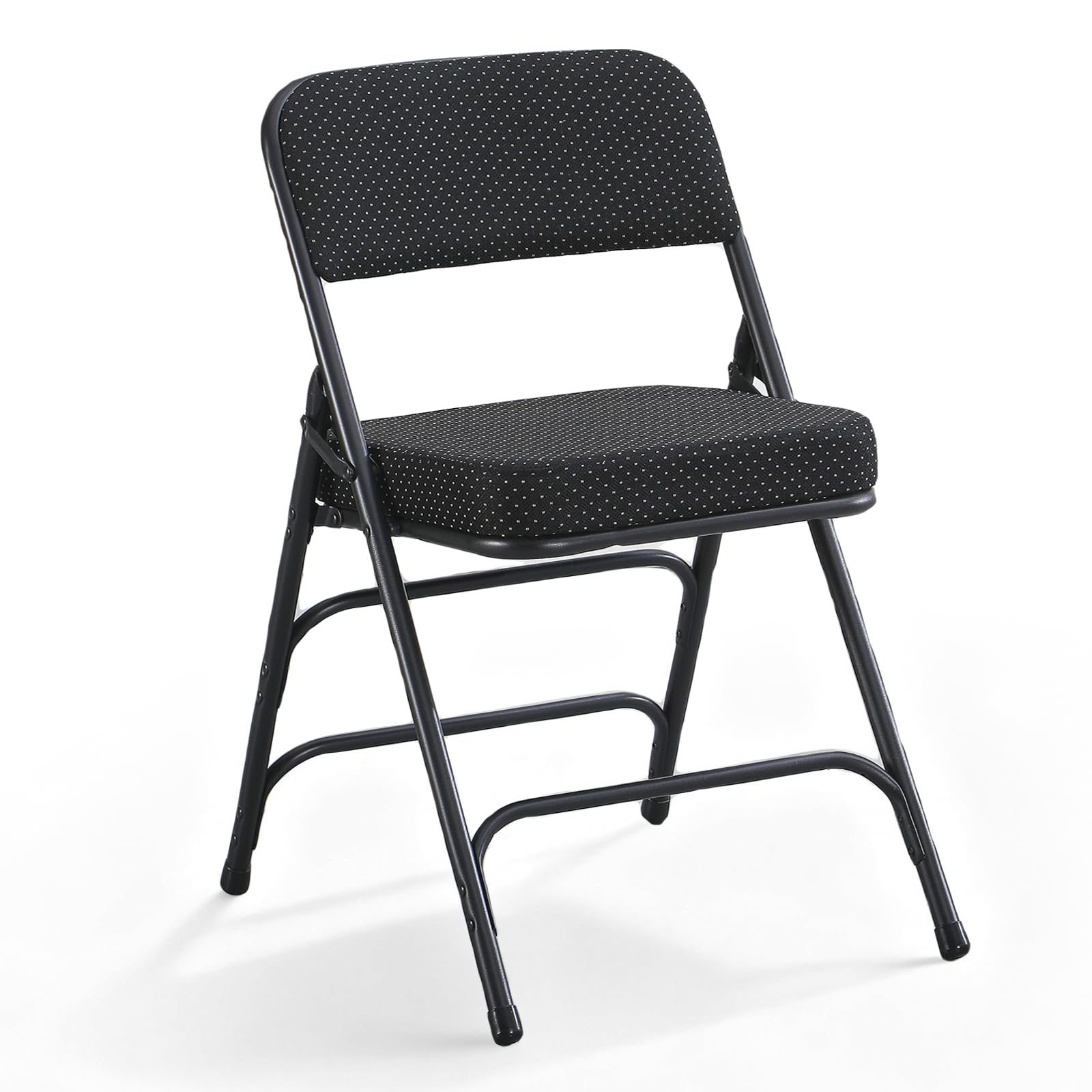 CHAIRABLE Folding Chairs with Thick Cushion Seat, Steel Frame, 1 Pack Black