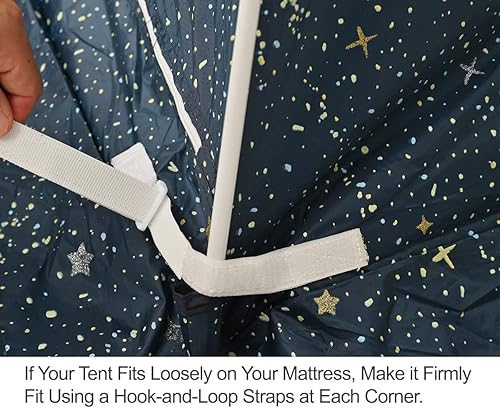 Miniatura 8 de BESTEN Tienda de campaña para tu privacidad y un sueño acogedor (tamaño Queen, cielo nocturno (brilla en la oscuridad))