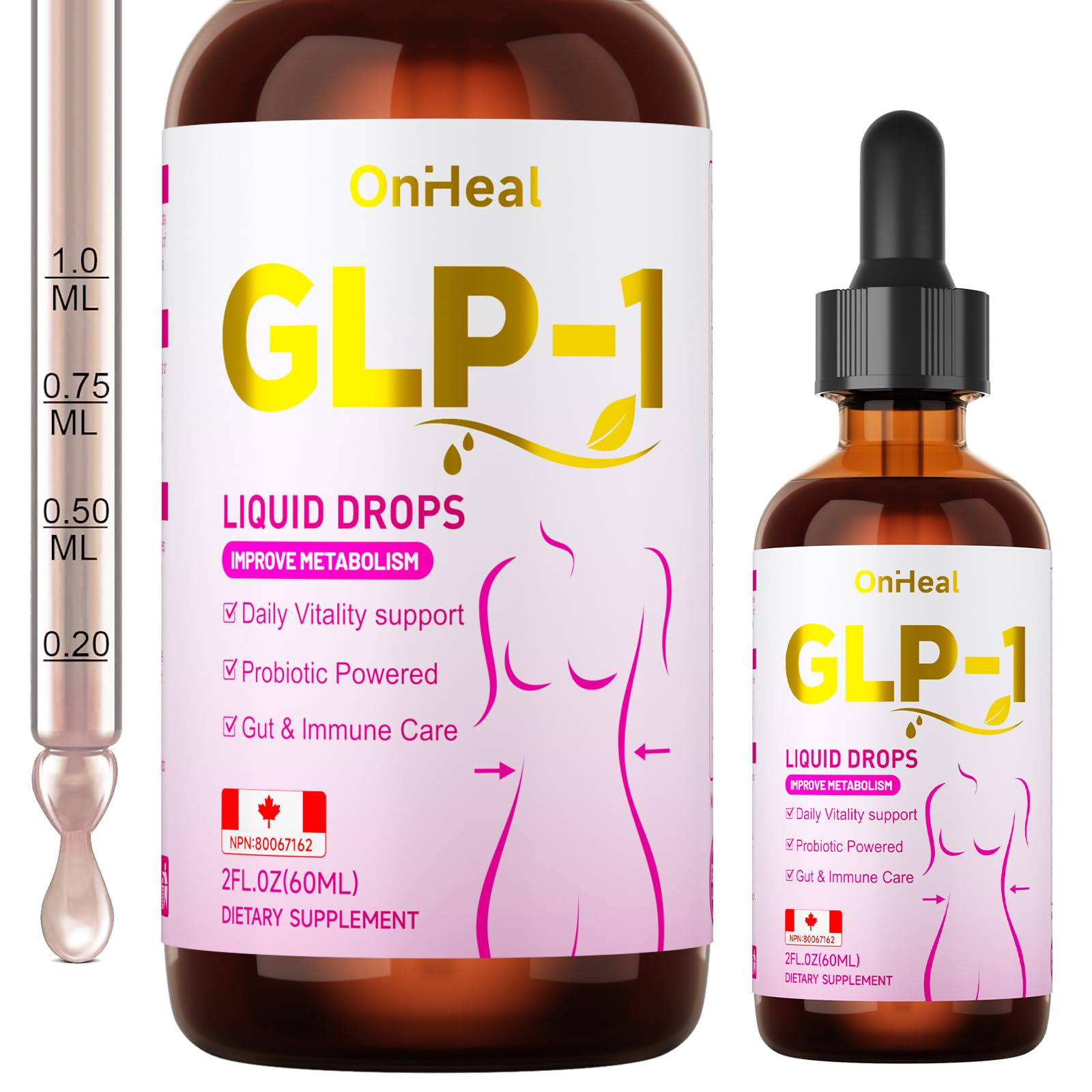 GLP-1 Support Drops with Berberine, Ceylon Cinnamon, Prebiotic Fiber, and Green Tea Extract | Supports Metabolic, Digestive, and Gut Health for Men and Women | Vegan, Non-GMO