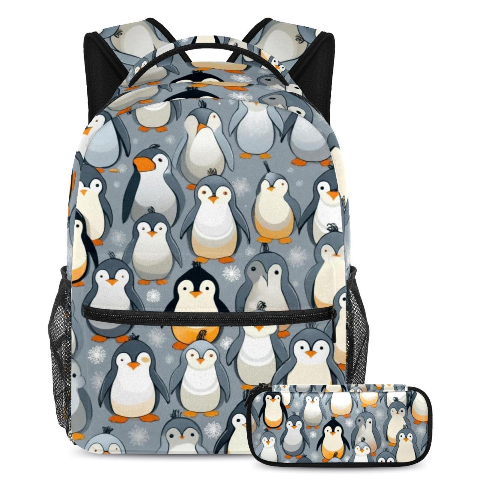 Sac à dos mini pingouins mignons ensemble scolaire polyvalent 2 pièces - 7