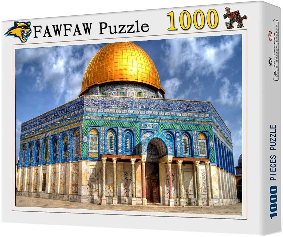 FAWFAW 1000 Piece Jigsaw Puzzle, Muslim Islamic Temple Brain Challenge