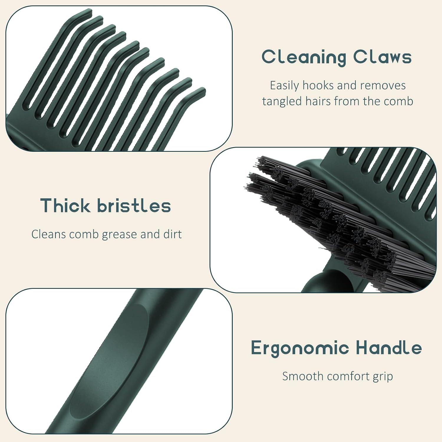 Thinp 2Pcs Hair Brush Cleaning Tool, 2-in-1 Portable Comb Cleaner