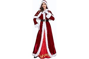 Mrs Claus Costume Women Santa Claus Dress for Christmas Party