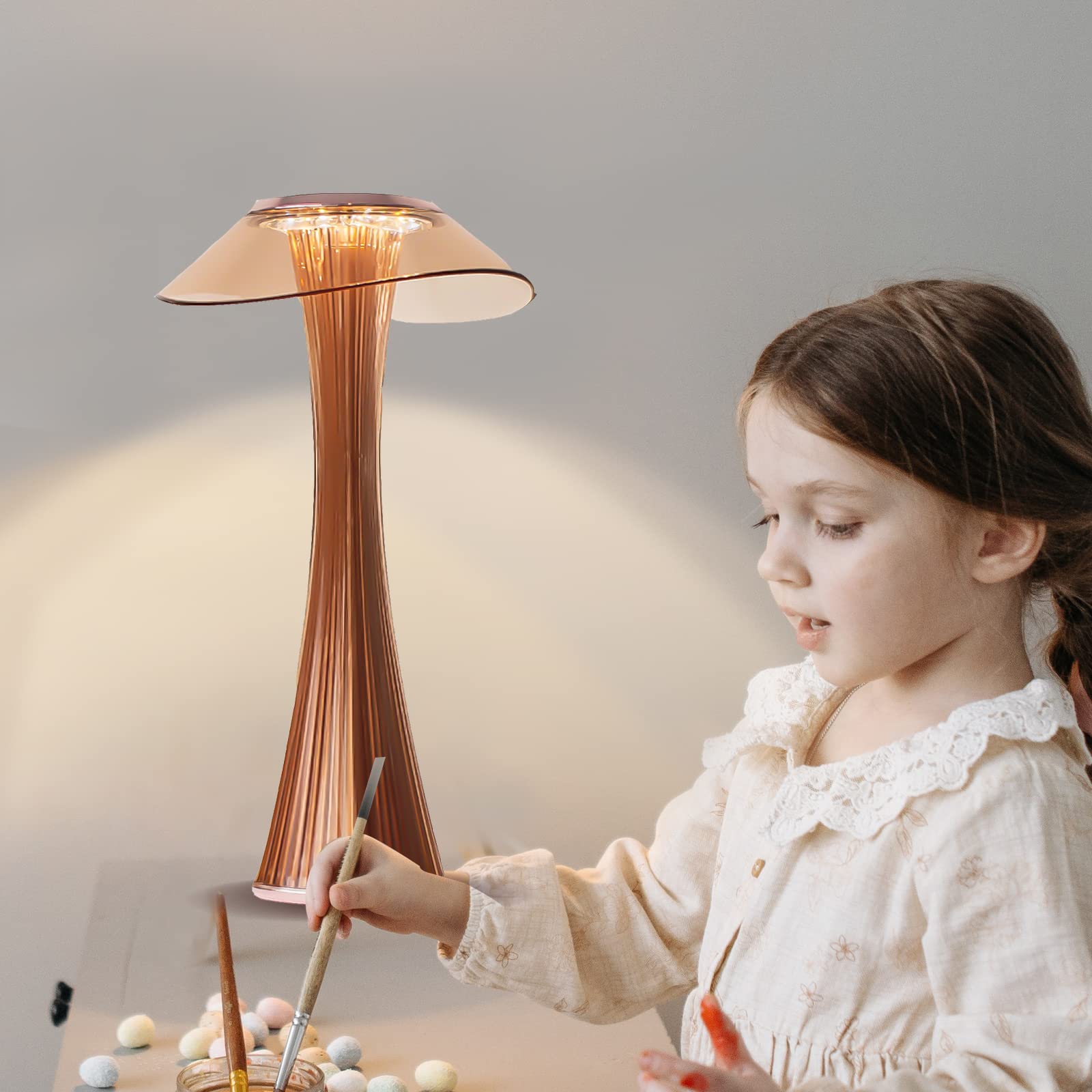 GreenCC - Lampada da tavolo ricaricabile con USB, semplice lampada a LED, per studenti e studenti, per camera da letto, comodino e comodino, ideale come regalo per uomini, donne, adolescenti, bambini