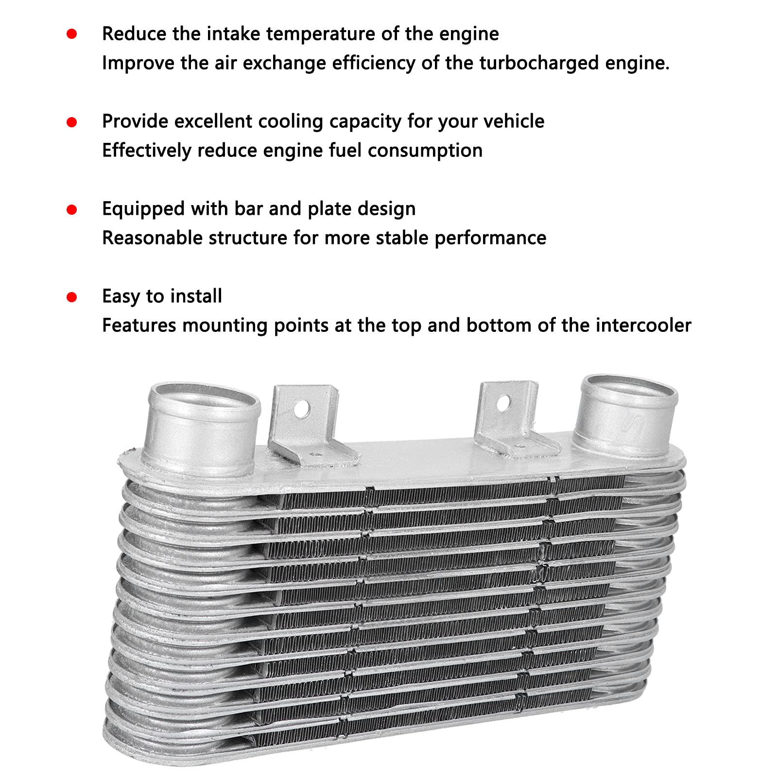 52mm Chłodnica Chłodnicy Silnika z Intercoolerem Chłodnica Silnika z Intercoolerem Intercooler Turbo Uniwersalny Stop Aluminium do Motocykli Samochodowych