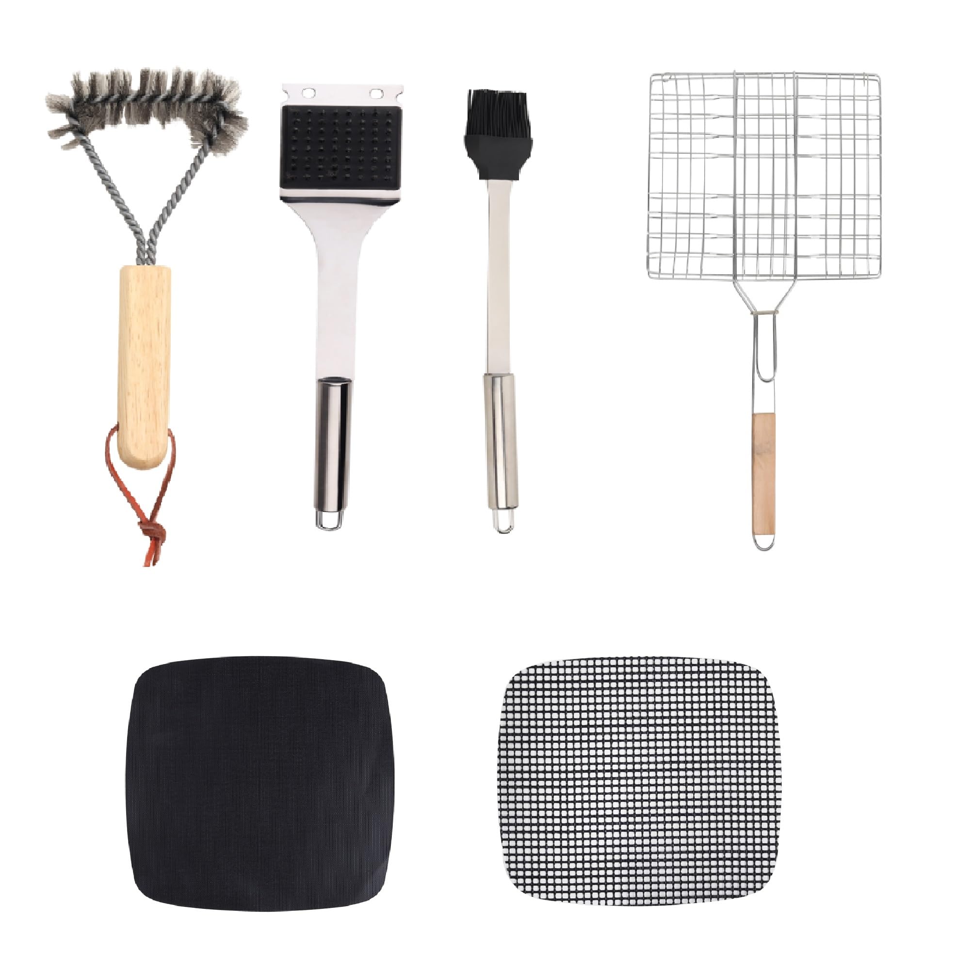 Amazon Brand - Umi Grill Masters Essentials Kit - Stainless Steel Skewer, Spatula, Tong, Small Grill Net, Grill Mesh, Grill Mat, Fork - Complete Set of 7 BBQ Tool for Grilling Enthusiasts (B0CNXB2KF9) Amazon Price History, Amazon Price Tracker