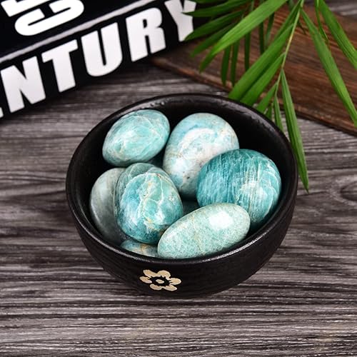 Miniatura 7 de JIC Gem 5 piedras de palma de amazonita de forma irregular pulidas, cristales curativos, piedras de guijarros de bolsillo, piedra de preocupación