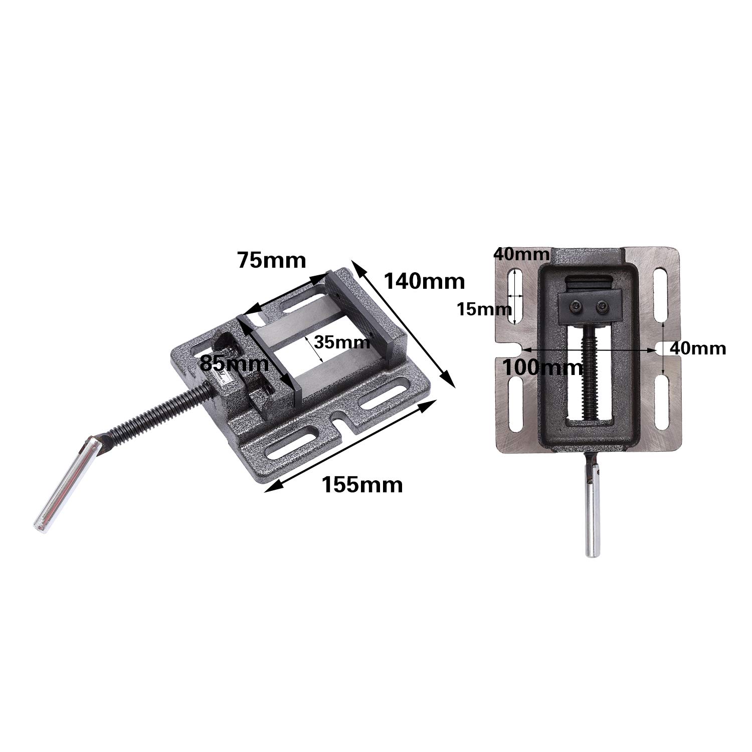 TOPWAY Pilier Banc Perceuse Étau 3" 75mm Qualité Professionnelle Type Américain pour Fraiseuse Presse Perceuse 403243