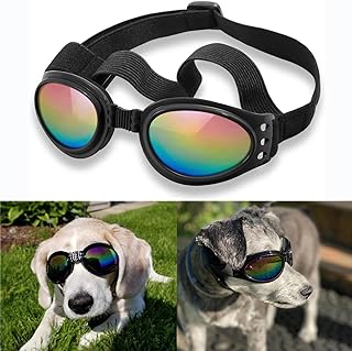 QUMY Dog Goggles Eye Wear Protection Waterproof Pet Sunglasses for Dogs About Over 15 lbs