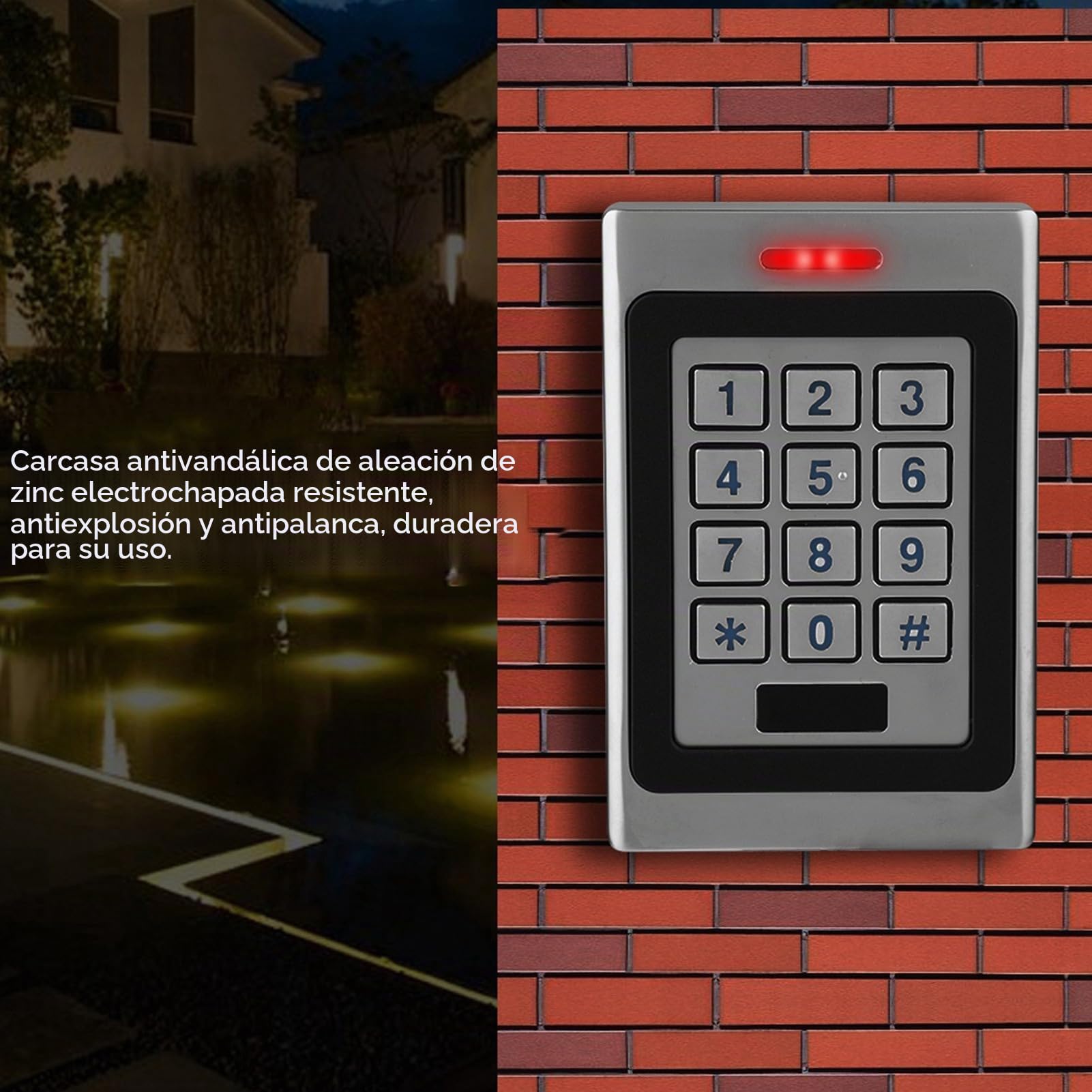 ASHATA de Control Acceso Multifuncional(Tarjetas,Código,Tarjeta+Código) con Teclado Luminoso,Password Lock Puerta Entrada Proximidad Leer Tarjetas de ID,Almacenar 2000 Usuarios