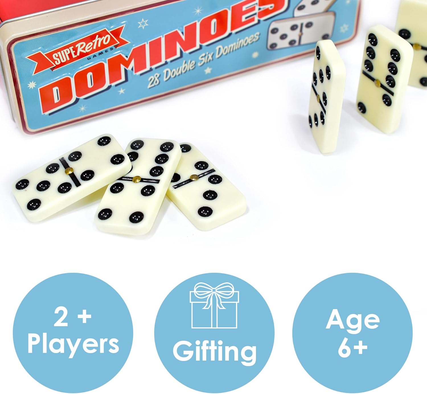 KandyToys 28Pc Dominoes in Tin Box & Display Box
