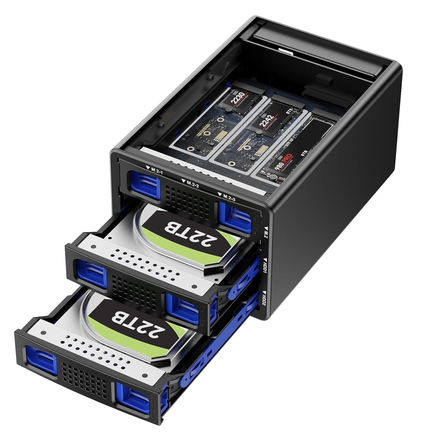 Hybrid 2 2 5 3 5 SATA HDD SSD 3 M B M Key M 2 NVMe Enclosure