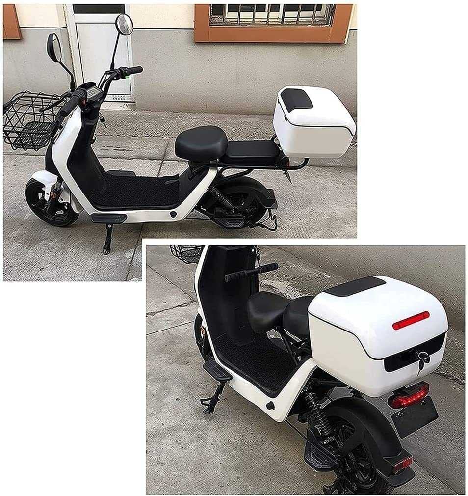 Valise supérieure de moto avec dossier souple, porte-casque verrouillable, boîte de rangement arrière de moto – Valise arrière pour cyclomoteur