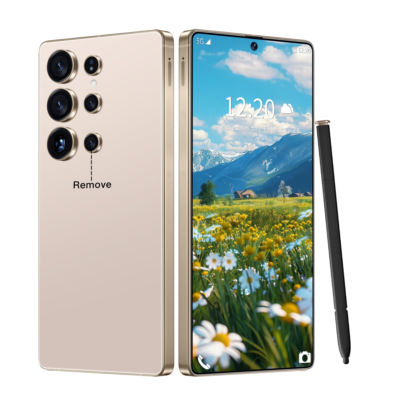 Huness S26 Ultra Unlocked Phone,Built in Pen The Phone,Cell Phone Battery 7000mAh 6.99" HD Screen,Android 15 16+512GB Smartphone,Dual SIM/5G/Face ID/Fingerprint Lock/GPS (Grey, 16+512G) — view 10