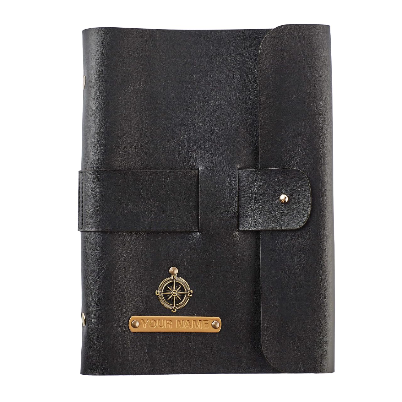 THE BLACK BOX CO. PU Leather Diary with Lock for Men and Women, Travel Notebook Daily Planner Notepad A5 Size, 90 GSM, 100 Ruled Pages (Black)