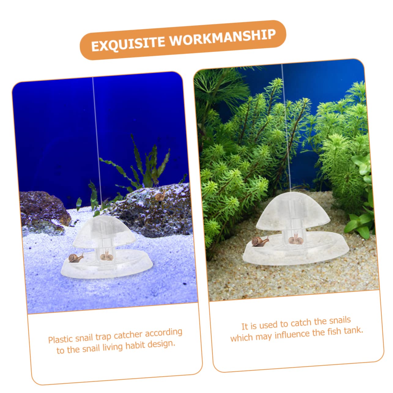Happyyami 8piezas Catcher De Caracoles para Acuario De Plástico Transparente Atrapa Caracoles Sin Dañar Peces y Plantas para Mantener El del Acuario