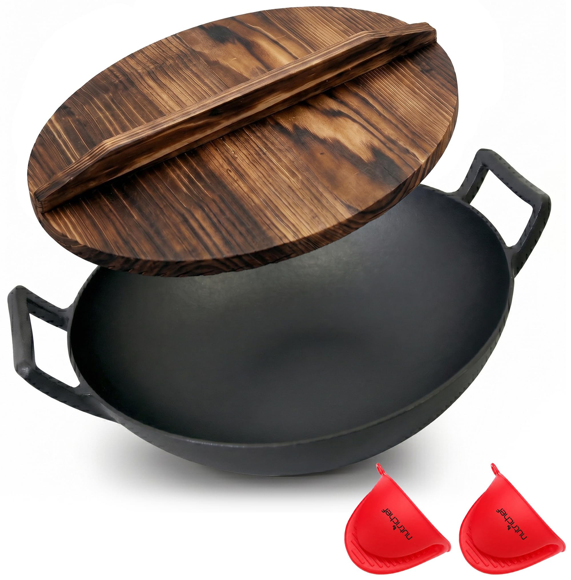 NutriChef Cast Iron Wok