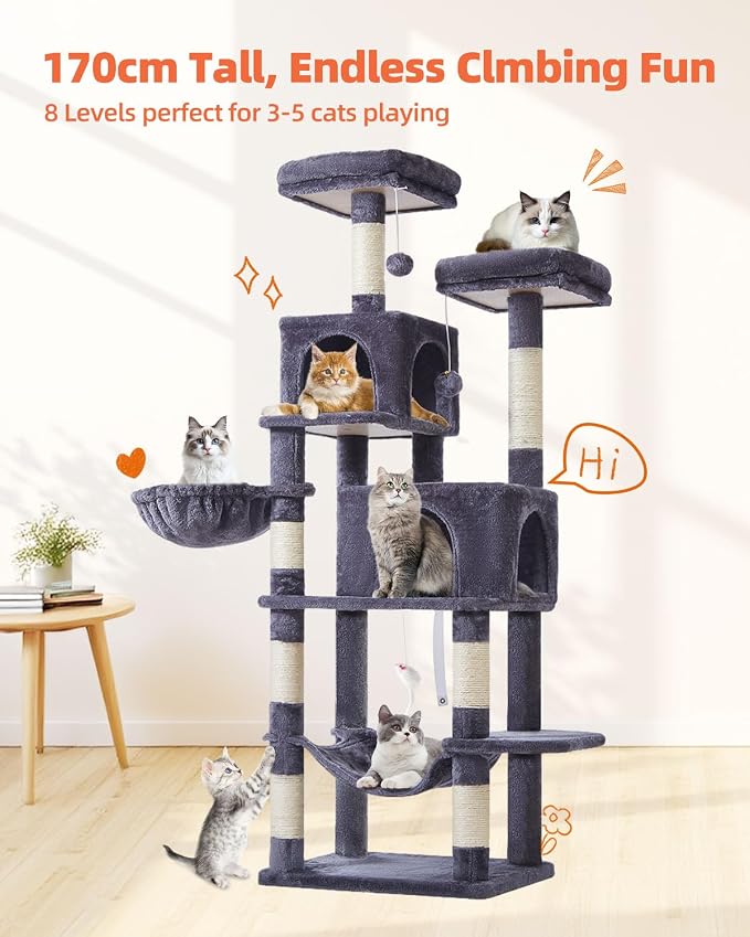 Árbol para gatos Taoqimiao 66.2 pulgadas para interior miniatura 7