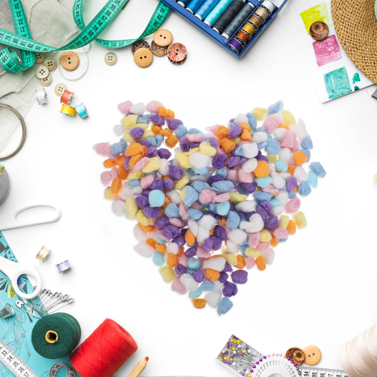 Ponpon Colorati in Cotone per Lavoretti, 1 Sacchetto 500g | Sfusi e Soffici, per Arti DIY e Addobbi Domestici, per Attività Creative in Famiglia