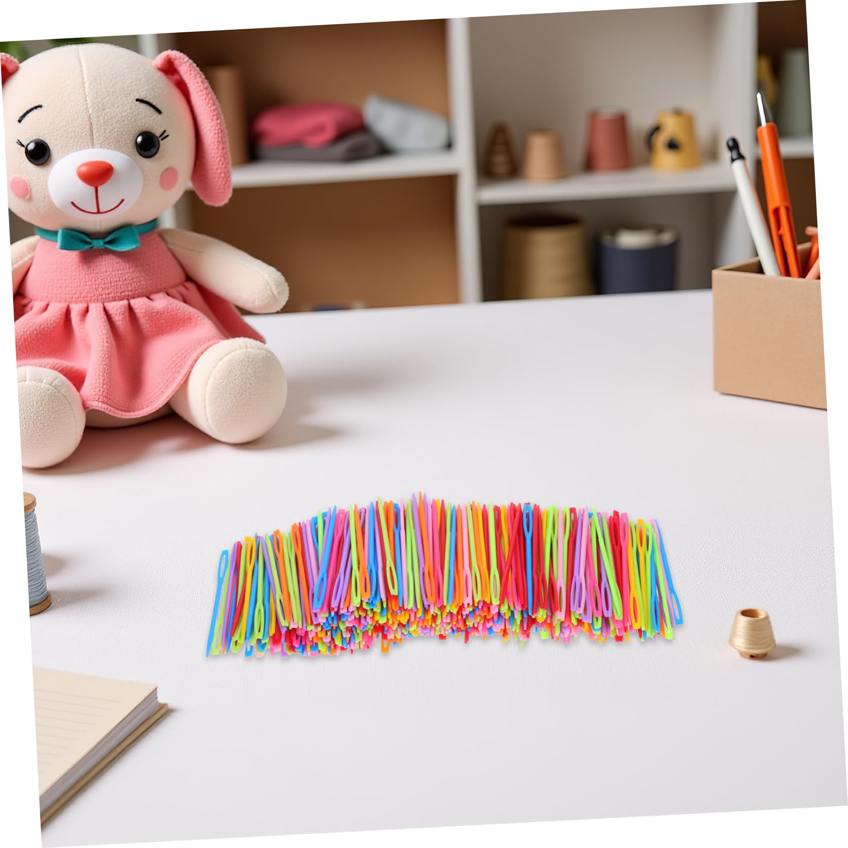 AUTSUPPL 2000 Piezas de Ojo Grande de Plástico de Coser de Colores Herramienta de Aprendizaje para Coser Mano para Grandes
