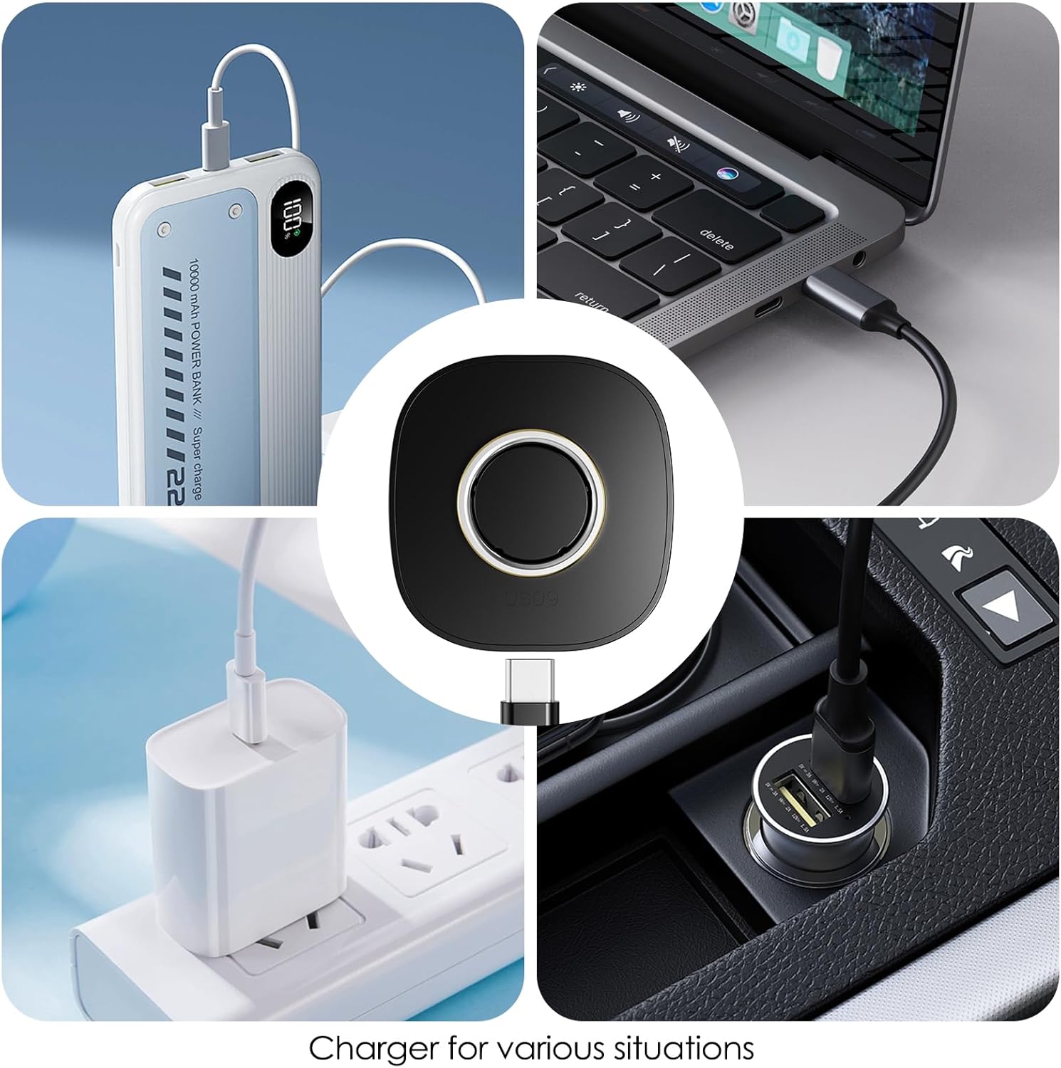 充電器 Oura Ring 4対応 高速充電ドック USB-Cケーブル付き Oura Gen 4 スマートリング用(ブラック、サイズ