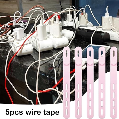 Miniatura 3 de Bridas de silicona  5 bridas de silicona para cables, organizador de cables reutilizable  Organizador de cables de viaje de silicona reutilizable
