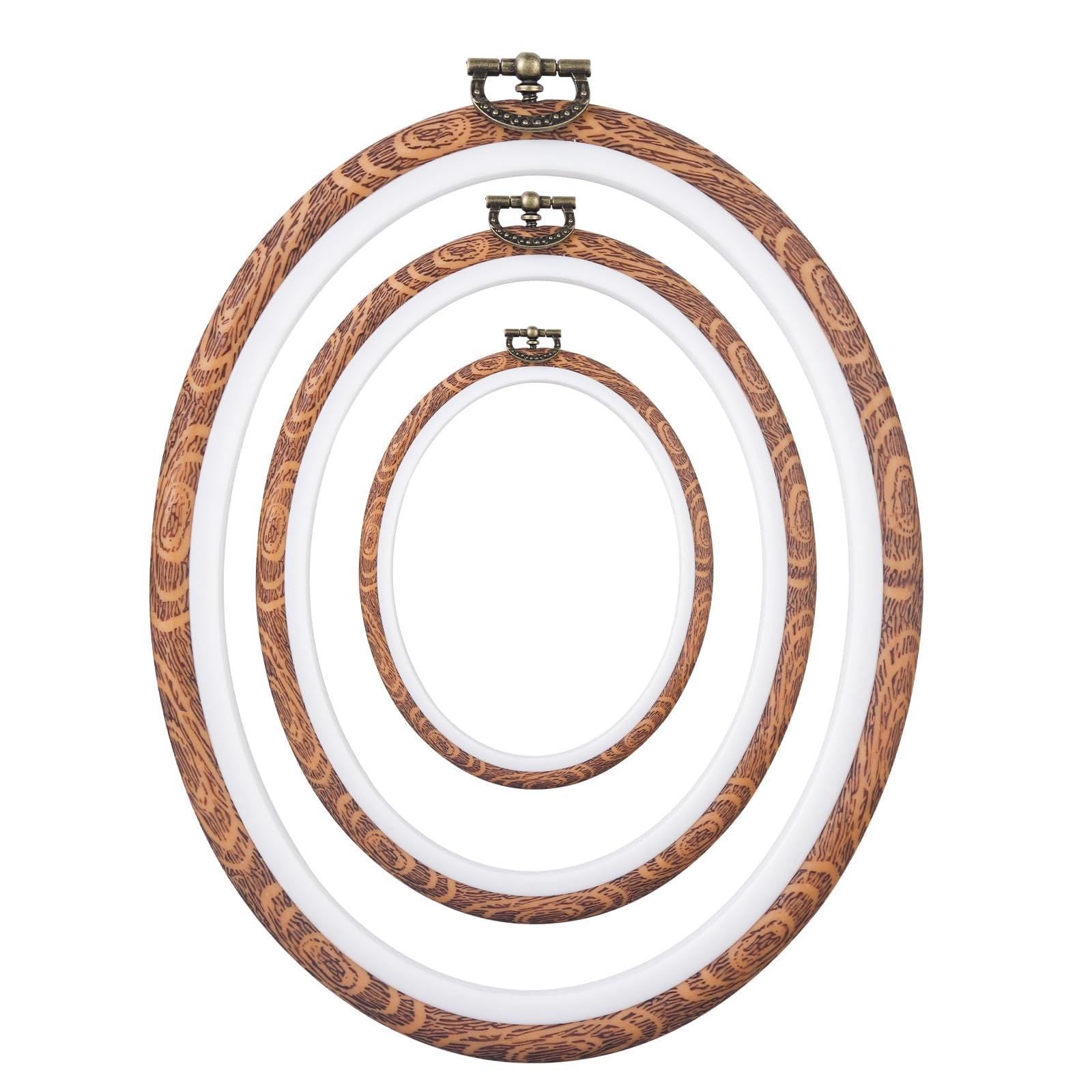 Embroidery&amp;Cross Stitch Frames for Display,6PC Oval Embroidery Hoops,Three Sizes of Oval Framess for Embroidery Perfect for Sewing, Home Decor and Embroidery
