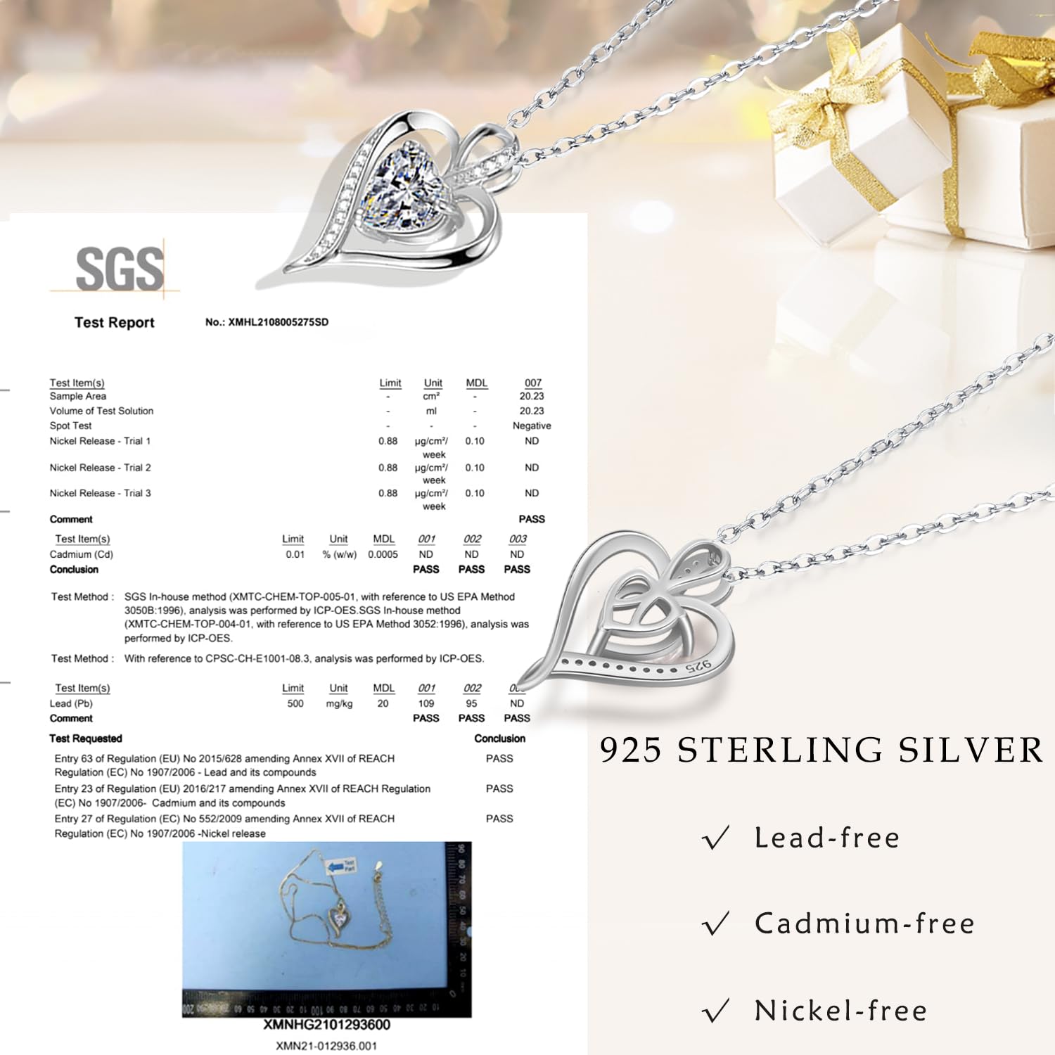 LAVUMO Collana Donna Cuore Argento Sterling 925 Originale Gioielli Regalo per Lei Amiche Moglie Mamma Fidanzata Compleanno San Valentino Natale Anniversario Festa Della Mamma Donna Regalo Idea