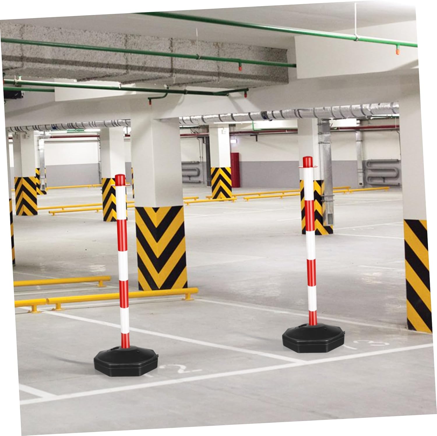 Yardwe Traffic Delineator Post Cones with Fillable Base Portable Parking Pole Barrier Traffic Safety Delineator Plastic Street Stanchions for Parking Construction Lot